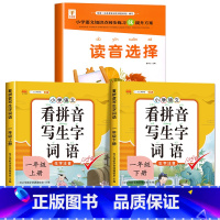 3册:读音选择+看拼音写生字词语1上下 [正版]读音选择 一年级生字注音专项训练 小学生汉语拼音拼读练习本人教版 1年级