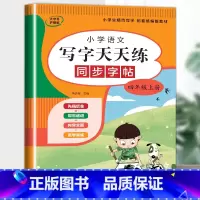 语文字帖(上册) 小学四年级 [正版]小学生同步练字帖语文+英语 四年级上册下册人教版PEP 硬笔书法钢笔字贴每日一练正