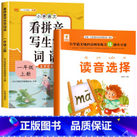 2册:读音选择+看拼音写生字词语1上 [正版]读音选择 一年级生字注音专项训练 小学生汉语拼音拼读练习本人教版 1年级上