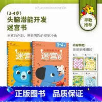 [3-4岁]迷宫全2册 [正版]迷宫训练书3-4-5-6岁 专注力训练注意力训练走迷宫的书大冒险儿童益智书籍幼儿绘本左右