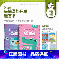 [4-5岁]迷宫全2册 [正版]迷宫训练书3-4-5-6岁 专注力训练注意力训练走迷宫的书大冒险儿童益智书籍幼儿绘本左右