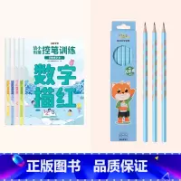 控笔训练全套+[HB一盒]12支淡蓝(送卷笔刀) [正版]幼小衔接进阶式控笔训练拼音数字汉字笔画趣味描红四步练字法轻松写
