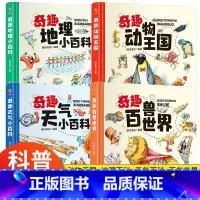 [全套4册]奇趣地理小百科+天气小百科+动物王国+百兽世界 [正版]奇趣动物王国百兽世界天气地理小百科中国少年儿童百科全