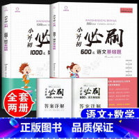 [共2本]语文基础题+数学基础题[赠答案详解] 小学升初中 [正版]2023年小升初必刷题人教版语文数学英语全套3本系统