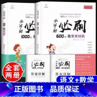 [共2本]语文基础题+数学基础题[赠答案详解] 小学升初中 [正版]2023年小升初必刷题人教版语文数学英语全套3本系统
