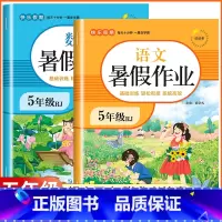 [五年级 2册]暑假作业 语数 小学五年级 [正版]2023新版 五年级下册暑假作业 五年级升六年级语文数学英语全套3册