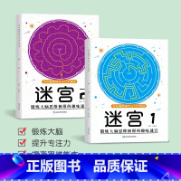 2本[迷宫1+2] [正版]左右脑思维专注力迷宫大挑战幼儿园高难度迷宫魔线小学生益智游戏3-6-7-8-10岁儿童走迷宫