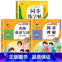 [二上 3本]看图写话+阅读理解+同步练字帖 小学二年级 [正版]二年级上册看图写话语文阅读理解专项强化训练书人教版 范