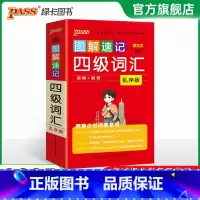 [正版]备考2025年6月 图解速记四级词汇书单词词汇乱序版大学英语4级单词书cet4考试复习资料PASS绿卡图书词根联