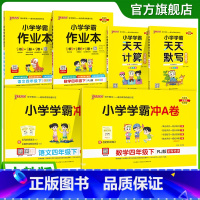 学霸6本套[学霸作业本+冲A卷+天天计算默写] 四年级下 [正版]2025年新版小学四年级学霸冲A卷作业本天天计算默写上
