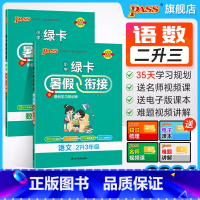 语文-人教版 二升三 [正版]2024新版小学二升三暑假衔接人教版语文数学二年级暑假作业上下册暑假预习复习一本通提优训练