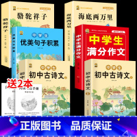[6本]七下课外书+优美句子+必背古诗文 初中通用 [正版]全2册 初中生必读古诗文语文必背完全解读一本通练习全注全译全