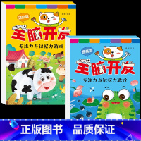 [2本316页]全脑开发进阶+提高 [正版]全脑开发思维训练 入门基础提高进阶篇 幼儿儿童早教2到3岁幼儿园全脑开发思维