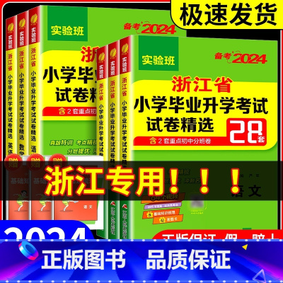 小学毕业升学考试 语文[浙江版] 小学通用 [正版]2024实验班浙江省小学毕业升学考试试卷精选28套语文数学英语人教版