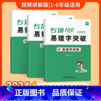 [易错字套装]易混字+多音字+形近字 [正版]易蓓小学语文字词句语法突破专项100训练一二三四五六年级人教版易错字成语句