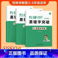 [易错字套装]易混字+多音字+形近字 [正版]易蓓小学语文字词句语法突破专项100训练一二三四五六年级人教版易错字成语句