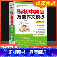 []初中英语万能作文模板 初中通用 [正版]2024图解速记 初中英语作文模板 七八九年级中考同步写作高分范文精选素