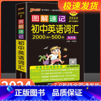 初中英语语法 初中通用 [正版]图解速记初中英语词汇2000词+500词高频单词大全单词书小本便携口袋书记背神器pass