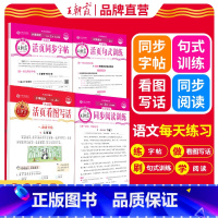 3本[同步字帖+同步阅读+句式训练] 四年级上 [正版]2024上册活页专项练习阅读理解看图写话1-2年级练字帖每日一练