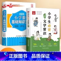 [全2册]小学生必背文学常识+数学宝典 [正版]漫画图解小学生必背文学常识1-6年级语文基础知识初中文学常识中国古代现代