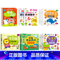 27册[2-3岁]左右脑+阶梯数学+全脑思维+全脑游戏+专注力贴纸+识字贴纸 [正版]儿童左右脑开发逻辑思维训练书