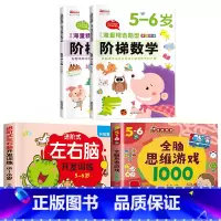 [5-6岁]左右脑+阶梯数学+全脑游戏 [正版]儿童左右脑开发逻辑思维训练书 2–3一4-5-6两三四岁宝宝儿童益智书籍