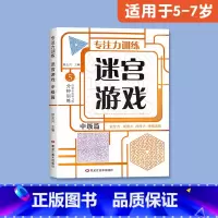 [适合5-7岁]迷宫游戏(中级) [正版]儿童迷宫书3-4-5-6-7-8一10-12岁幼儿园到小学生分级迷宫专注力训练