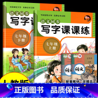 [7年级上册+下册]写字课课练 [正版]七年级八年级上下册语文同步写字课课练练字帖78年级每日一练初中生练字本天天练语文