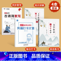 初中语文文学(本)*2+古诗默写(本)+古诗打卡(本) 初中通用 [正版]初中语文文学常识大全书题库中国古代文学知识点归
