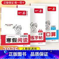 [3本]字帖+阅读+口算(人教版) 小学一年级 [正版]2025一本寒假练字帖寒假衔接一年级二年级三年级四五六年级寒假阅