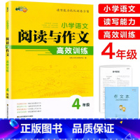 阅读与作文 小学四年级 [正版]2025小桔豆小学语文阅读与作文高效训练四年级上下册通用人教版小学4年级语文读写能力优化
