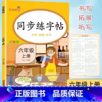 同步练字帖 六年级上 [正版]彩绘版 同步练字帖6六年级上册写字练习册人教版6年级上册语文同步字帖生字认读听写训练田字格