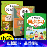 [3本上册]阅读理解+同步练字帖+同步练习 小学五年级 [正版]2025新版英语阅读理解专项训练书五年级上册下册彩绘版