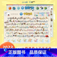 [正版]中国简史世界简史地图北斗地图2张2025版新版中学生小学生历史挂图儿童版学生版地理百科地图集册墙贴挂画高清防水