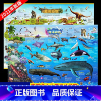 [正版]2025年新版2张探秘场景史前地图+海洋地图墙贴儿童版挂图大尺寸高清防水中国世界中小学生家用墙面装饰挂画学生用
