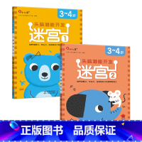 [3-4岁]迷宫2册 [正版]邦臣小红花头脑潜能开发迷宫训练书/涂色绘画/阶梯数学/手工儿童diy/智力幼儿启蒙早教书2