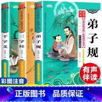 弟子规+三字经+千字文(3册)国学 [正版]3册国学启蒙经典全套合集弟子规三字经千字文幼儿小学生注音版一二三年级课外书必