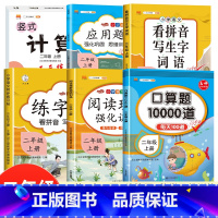 [6本]语数专项套装❤️❤️ 二年级上 [正版]小学二年级上册数学口算题卡每天100道口算题同步练习册口算天天练思维