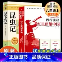 昆虫记+红星照耀中国[完整版] [正版]红星照耀中国和昆虫记原著完整版八年级上册必读人民教育出版社课外书初二8上语文课外