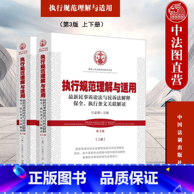 [正版]中法图 执行规范理解与适用 第3版第三版上下册 新民事诉讼法民诉法解释保全执行条文关联解读 中国法制 执行司法