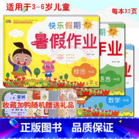 [正版]共3册 彩虹早教快乐假期暑假作业 语言数学综合中班 适用于3-6岁儿童学习与发展 幼儿园暑假作业 幼小衔接
