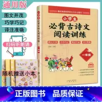 语文 [正版]小学生必背古诗文阅读训练1一年级上下册通用版古诗词阅读训图文并茂巧学巧记覆盖全面译注准确从练习中把握知识重