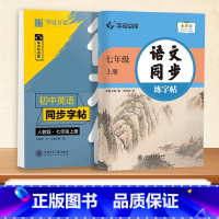 [七年级] 上册语文+上册英语 [正版]2024七年级语文字帖初中生练字帖七八九年级语文字帖上册下册同步人教版衡水体英语