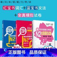 [正版]/N2 N2红宝书词汇+蓝宝书文法+全真模拟试卷新日本语能力考试二级文字词汇+文法+试卷日语语法大全讲解可