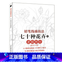 [正版]铅笔线描技法 七十种花卉的素描图绘 素描书学素描画花教程书白描线描花卉教程