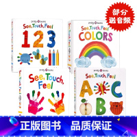 触摸认知书4册 [正版]See Touch Feel 英文原版绘本触觉视觉嗅觉感官认知触摸书 A First Senso