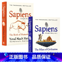 人类简史2册 [正版]人类简史2册从动物到上帝英文原版漫画小说 Sapiens A Graphic History 历史