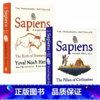 人类简史2册 [正版]人类简史2册从动物到上帝英文原版漫画小说 Sapiens A Graphic History 历史