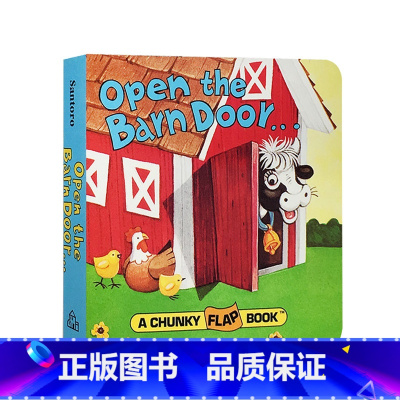 [正版]农场动物认知拟声词学习Open the Barn Door Find a Cow英文原版绘本翻翻书A chun