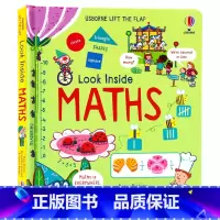 [正版]Usborne看里面系列低幼版 揭秘数学纸板翻翻书 英文原版绘本Look inside Maths 儿童STE